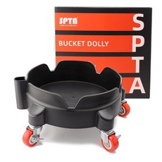 SPTA 5개의 바퀴가 있는 버킷 돌리 세차 버킷 롤러 세척 왁싱 탈착식 버킷 무버 폴리싱 자동차 액세서리 블랙