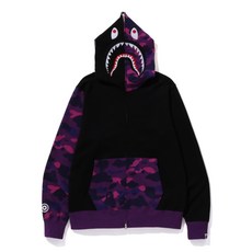 A BATHING APE 베이프 남성 데일리 캐주얼 상의 컬러 카모 샤크 풀집 후디