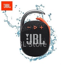 100 오리지널 JBL 클립 4 미니 휴대용 무선 블루투스 스피커 스테레오 사운드 모드 IP67 방수 야외 파티, black orange