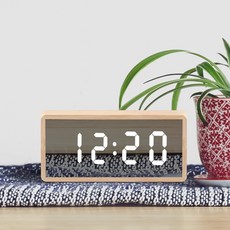 코비 대나무 LED 거울 알람시계 BL20