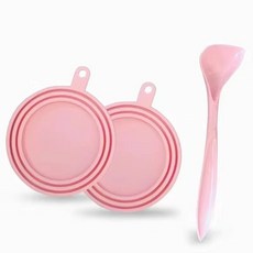 자칠 먹이 고양이 스푼 애완 동물 긴 손잡이 스푼 뚜껑 펫 먹이 스푼 애완 고양이 습식 곡물 스푼 + 뚜껑 세트, 1개, 핑크