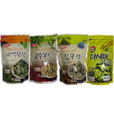 남광식품 부각 튀각(고추 다시마 미역 김) 4종 묶음 세트 각각 3개 총 12봉