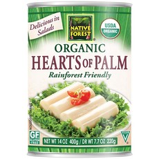 Native Forest Organic Hearts of Palm – Canned Hearts of Palm Versatile Ingredient Low Calorie No, 1개, 218.29g - wavetoearth