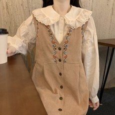 셔츠원피스 스커트 가을옷 2020뉴타입 일본스타일 상큼한 빈티지옷 조끼 멜빵스커트 보통길이 여성원피스