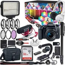 Canon EOS 77D DSLR Camera Premium Video Kit with Canon 18-55mm Lens + Sony Monitor Series Headphone, One Color_One Size, 상세 설명 참조0, 상세 설명 참조0