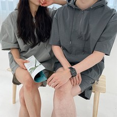 커플 공용 남성 여성 여름 아노락 반바지 고퀄 바람막이 캠핑 땀복 생활방수 트레이닝 세트