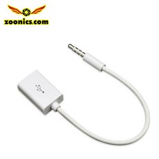 주닉스 AUX 데이터 3.5mm 잭 M 오디오 플러그 USB F 컨버터 케이블, 1개