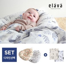 엘라바 [엘라바] 듀얼 역류방지쿠션+블랭킷 세트_디자인선택, 애니멀리프/베이지버니