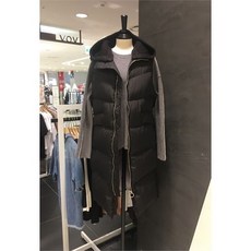 보브 니트 후드 구스다운 베스트 7129417505