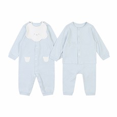아가방 중계점 츄 4종 세트 (BLUE) *24년 봄신상* 잔잔한 컬러의 상하복 우주복 턱받이 세트 출산선물로 좋아요