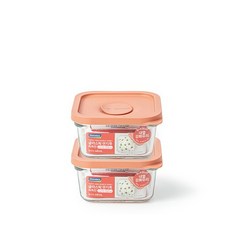 글라스락 렌지쿡 촉촉한 햇밥용기 정사각 440ml 2조