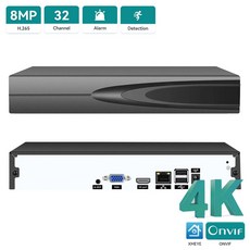 현관문CCTV 와이파이 소형 4K ONVIF NVR 32CH/16CH/9CH 8MP 레코더 감지 홈, 15.아무도 - 9ch - Eu 플러그 - nvr32ch