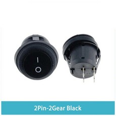 토글 스위치 미니 원형 방수 로커 스위치 KCD1 ONOFF 조명 전원 포함 전기 장비 3 핀 6A 250VAC 10A 125VAC 1 개, 2pin-2Gear Black, 1개