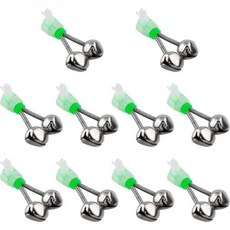 낚싯대 팁 클램프 물고기 물림 미끼 경보 트윈 벨 링 클립 낚시 액세서리 선물 10 개, 10PCS, 10개