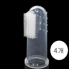 반려동물 고양이 강아지 칫솔, 4개, 화이트