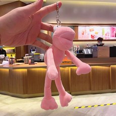 동물 애니 캐릭터 가방백참 태슬 테슬 가방고리인형, 분홍색개구리