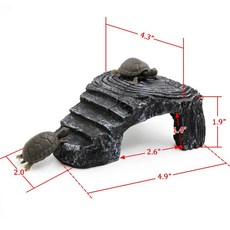 파충류 플로트 섬 거북이 바킹 플랫폼 잔디 어항 사다리 등반 서, 6.12.5x11x4.7cm, 1개