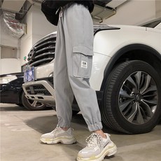 style시대 A1511 여성 밴딩 포켓 카고 조커 면바지 봄 가을 스포츠바지