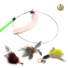  라이브잇 힐링타임 니나노 밍크 꼬리낚시대 리필 플라워 + 밍크벌레 + 밍크원형볼, 5세트, 랜덤 발송 