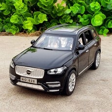 1:32 볼보 XC90 SUV 합금 자동차 모델 다이캐스트 및 장난감 금속 차량 컬렉션 소리와 빛 높은 시뮬레이션, 01 Black