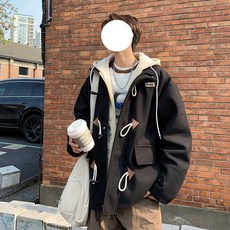 남성코트 쇼트 떡볶이 숏 모자 반코트 간절기 댄디룩