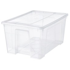 이케아 삼라 수납함 뚜껑포함 투명 45L, 투명45L