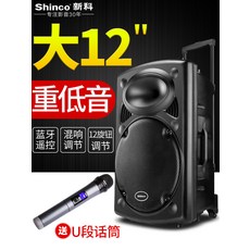 무선 블루투스 스피커 Shinco S12 댄스, M_ [무선마이크16GU디스크]12인치플래그