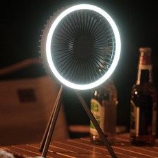 무선 LED 풍속조절 꺼짐예약기능 캠핑용 탁상용 선풍기 보조배터리 겸용 2color, 화이트