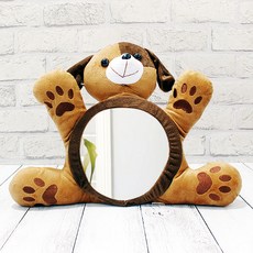 마리꼬베베 카시트인형거울 캐릭터인형거울 안전한플라스틱유리, 강아지, 1개