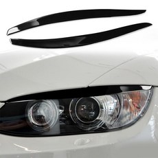 글로스 블랙 헤드라이트 아이브로우 커버 트림 BMW 3 시리즈 E92 E93 M3 2006 2012 용 2 개, 2개