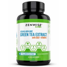 젠와이즈 헬스 비건 그린 티 녹차 추출물 120정 2통 Zenwise Green Tea Extract with EGCG & Vitamin C, 2개