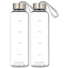 위드 스텐캡 눈금 물병 트라이탄 보틀 2p, 2개, 실버 스트랩 500ml (2개입)
