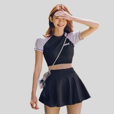 유교걸수영복 체형커버 반팔 반소매 중학생수영복 몸매커버 리조트