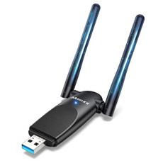 정품보장 Maxuni USB WiFi Adapter for Desktop PC AC1300mbps with High Gain Dual Antennas Wireless Band - pc공유기