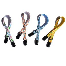 4PCS 조정 가능한 냅킨 클립 넥 밴드 턱받이 클립 버클 클립 다채로운 패턴 타액 주둥이 워터 클립 Pinafore 고정 클립 끈 성인 아기에 적합 (무작위 색상), 본상품