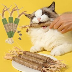 크레용펫 미치냥 와그작 이갈이 장난감 3P, 3개, 와그작 캣닢