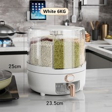 진공쌀통20kg 진공10kg 진공 20kg 진공5kg 밀폐 방습 6-10KG 곡물 분배기 회전 6개 칸막이 가정 주방 저장 용기용