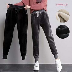 러브율 여성 기모 바지 융털 조거 팬츠 가을 겨울 밴딩 방항