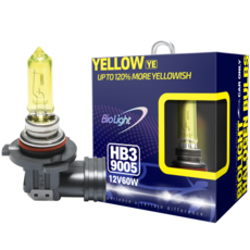 차량용 할로겐 램프 옐로우 HB3(9005) (1 Set), 2개입, YELLOW