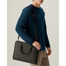 닥스 악세서리 남성 20SS [GRIDPOOLE] 블랙 가죽 그리드 패턴 서류가방 DBBA0E268BK