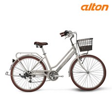 2024년 알톤 클래식 2607A 7단 26인치 알루미늄 여성용 바구니 자전거, 라이트그레이