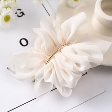 대형 봄 머리 집게 클립 여성용 금속 시폰 꽃 포니테일 집게 헤어핀 바레트 패션 여성용 헤어 액세서리 헤어그립, 2 beige