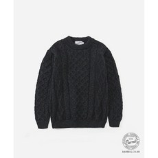 [케리 울른 밀즈] ARAN CREW NECK SWEATER CHARCOAL
