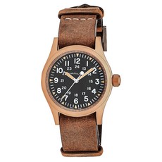 [해밀턴] 카키 필드 Mechanical Bronze 블랙 다이얼 브론즈 사파이어 유리 손 감아 38MM 스위스 Watch 시계 시계 브랜드 H69459530 남성 브라운 []