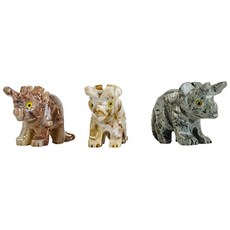 EOM 판타지아 창조물 : 3 개 Bronto Soapstone 동물 입상 - 파티 호의 수집 와이어 포장 [3 pcs- Bronto] - E09810768MQV795, 3 pcs- Bronto