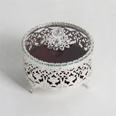 크레디스 엔틱메탈 원형 보석함, 신주, 1개