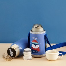 어린이 보온병 컵 스마트 온도계 컵 밀짚 물 컵 아기 컵-12176, 단일옵션, 옵션01
