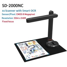 북스캐너 도서 교재 PDF 스캔 NETUM 자동 초점 문서 스캐너 스마트 OCR LED 테이블 책상 램프 가족 가정 사무실용 최대 A4 A3 크기 T101, 3) SD-2000NC