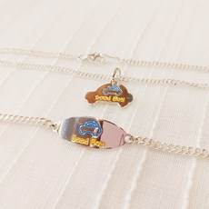 [이천쥬얼리][무료배송]실버 아기미아방지 목걸이 팔찌 세트 은 순은 이니셜 전화번호 각인 자동차 파랑색
