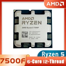 AMD 라이젠 5 7500F R5 7500F .7GHz 6 코어 12 스레드 CPU 프로세서 5NM L = 2M 100 000000597 소켓 AM5, 한개옵션0
